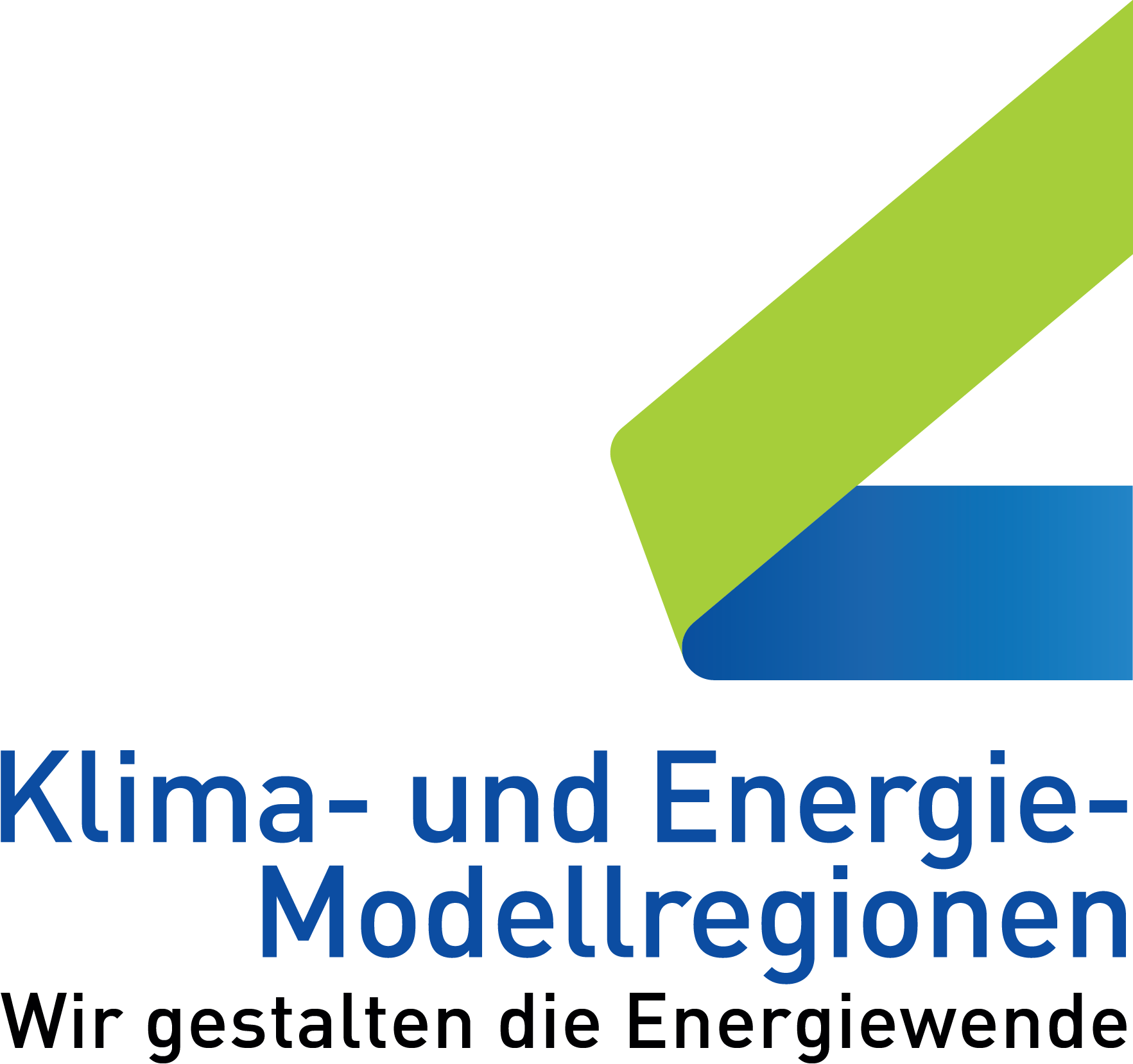 Logo Klima und Energiemodellregion in blau grün dreizeilig